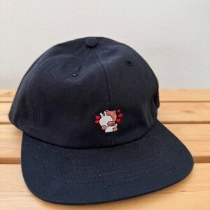 PLF Black Dad Hat Cute Hugging Cartoon Embroidered Snapback Cap Korean Streetwea